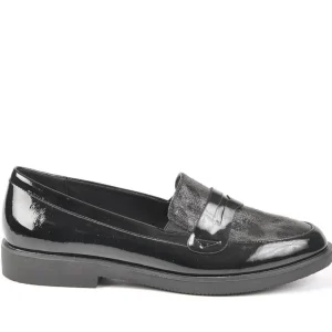 Mocassins|ANA LUNA Mocassins Femme Bi-Matieres Vernis Noir