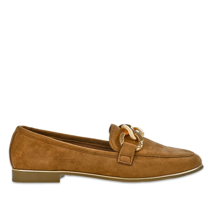 Mocassins|VICE VERSA Mocassins Femme Camel A Chaine