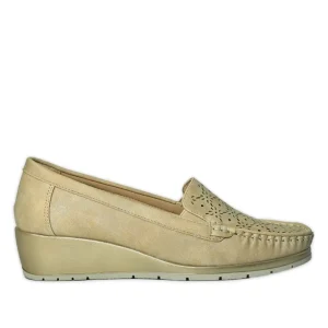 Chaussures Confort|LADY CONFORT Mocassins Femme Beige
