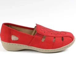 Chaussures Confort|LADY CONFORT Mocassins Femme Rouge