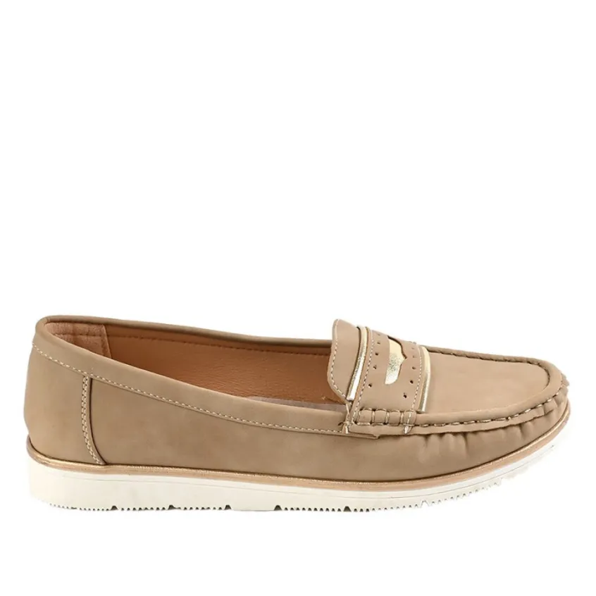 Chaussures Confort|SCALINA Mocassins Femme Beige