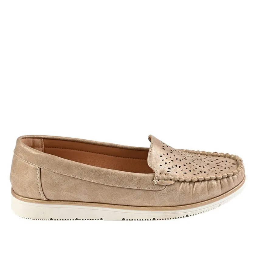 Chaussures Confort|SCALINA Mocassins Femme Beige