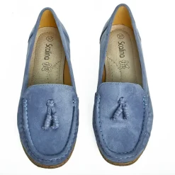 Chaussures Confort|SCALINA Mocassins Femme Bleu