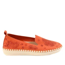 Chaussures Confort|SCALINA Mocassins Femme Orange