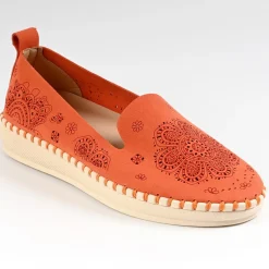 Chaussures Confort|SCALINA Mocassins Femme Orange