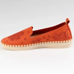 Chaussures Confort|SCALINA Mocassins Femme Orange