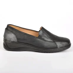 Chaussures Confort|LADY CONFORT Mocassins Femme Semelles Souples Noir