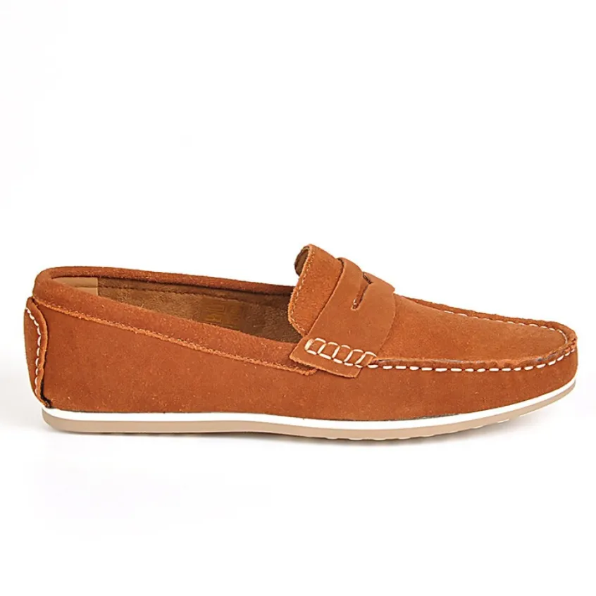 Mocassins, Chaussures Bateaux|FORTUNATO Mocassins Homme Aspect Daim Marron
