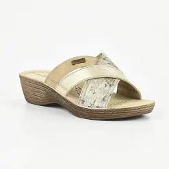 Chaussures Confort|LADY CONFORT Mules A Talons Femme Beige