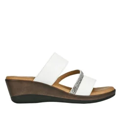 Chaussures Confort|SCALINA Mules Compensees Femme Blanc