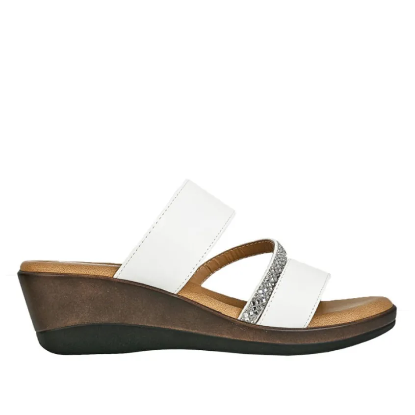 Chaussures Confort|SCALINA Mules Compensees Femme Blanc