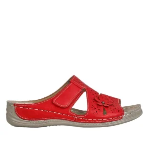 Chaussures Confort|LADY CONFORT Mules Femme Rouge