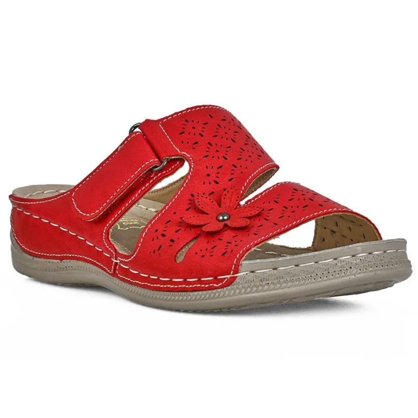 Chaussures Confort|LADY CONFORT Mules Femme Rouge