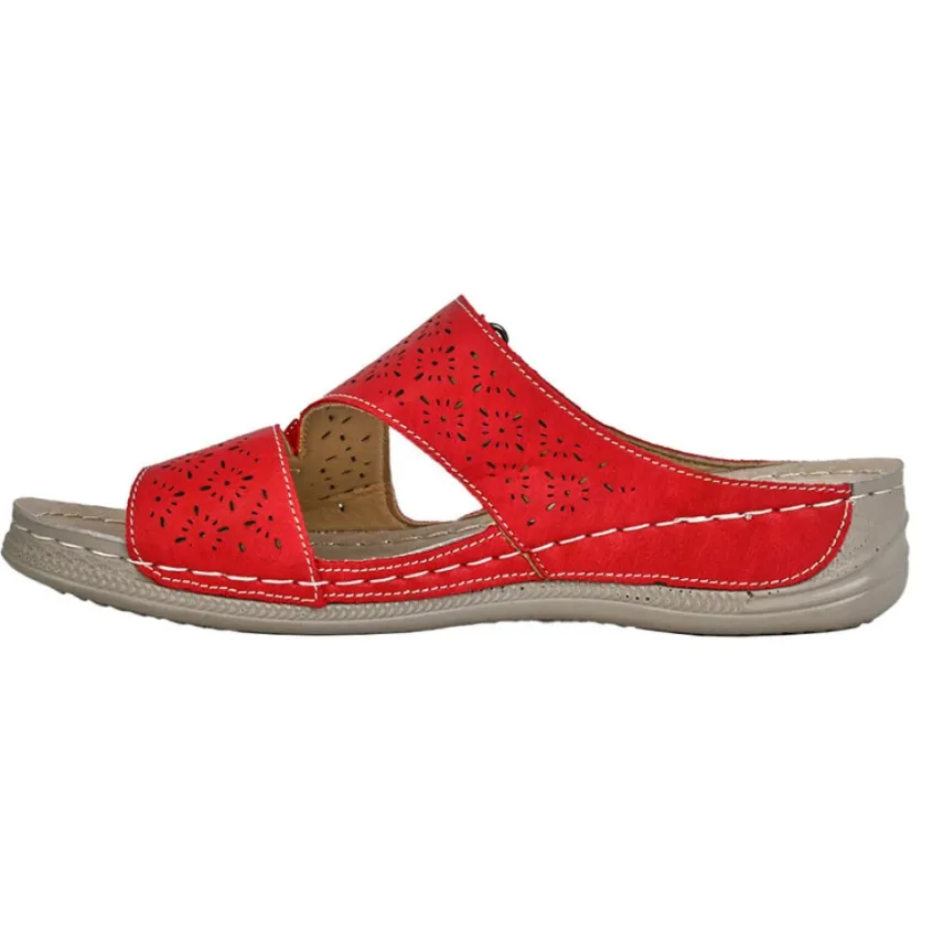 Chaussures Confort|LADY CONFORT Mules Femme Rouge