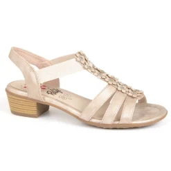 Chaussures Confort|RELIFE Sandales A Talons Femme Avec Elastiques Beige