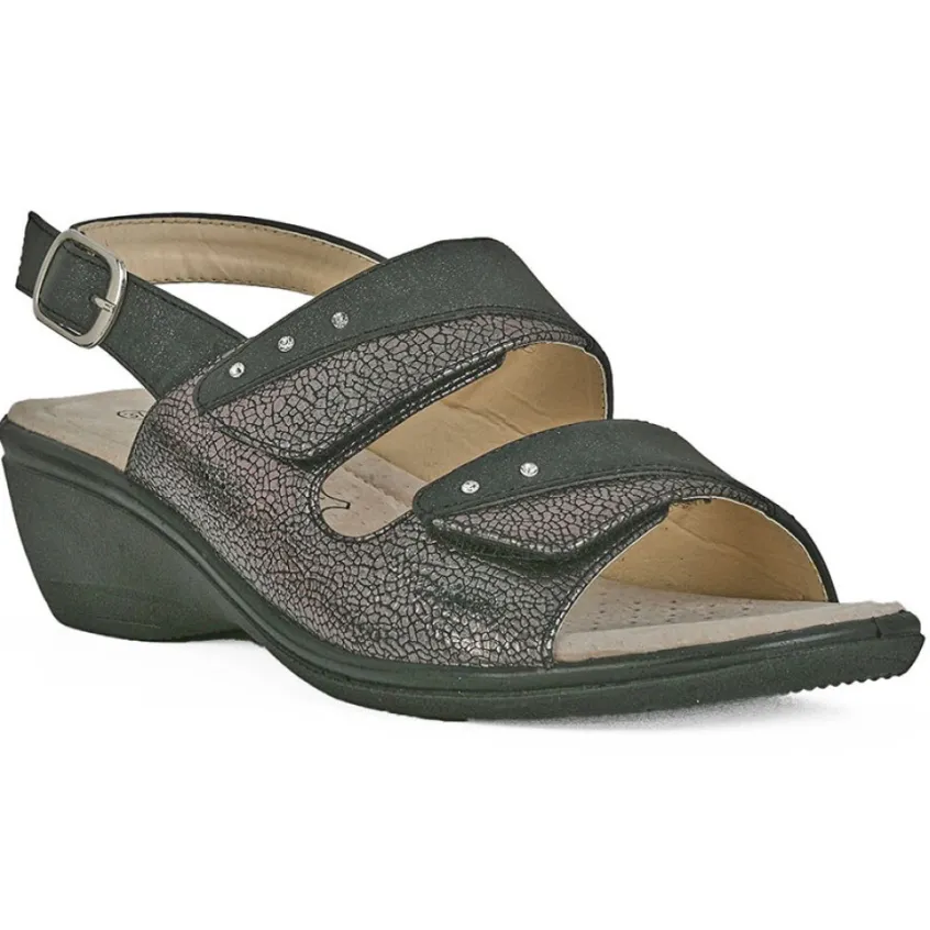 Chaussures Confort|LADY CONFORT Sandales A Talons Noir