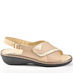 Chaussures Confort|FLEX'IS Sandales Compensees Bi-Matieres Beige