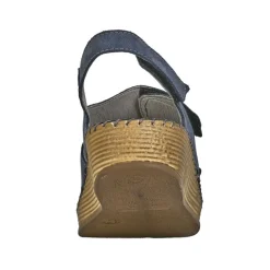 Chaussures Confort|LADY CONFORT Sandales Compensees Femme Cuir Bleu Marine