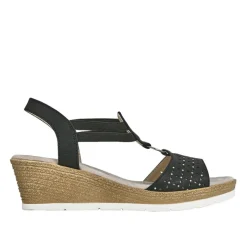 Chaussures Confort|SCALINA Sandales Compensees Femme Noir