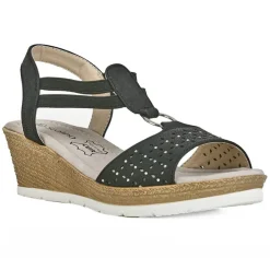 Chaussures Confort|SCALINA Sandales Compensees Femme Noir