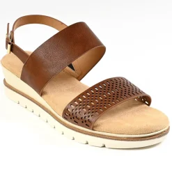 Chaussures Confort|SCALINA Sandales Compensees Femme Marron