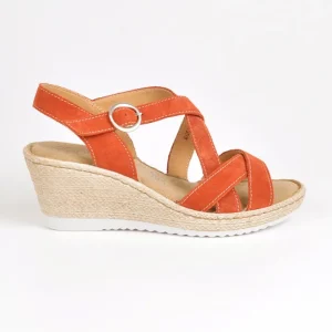 Chaussures Confort|SCALINA Sandales Compensees Femme Orange