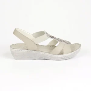 Chaussures Confort|LADY CONFORT Sandales Compensees Femme Gris En Cuir