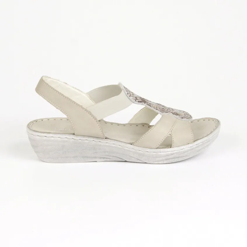 Chaussures Confort|LADY CONFORT Sandales Compensees Femme Gris En Cuir