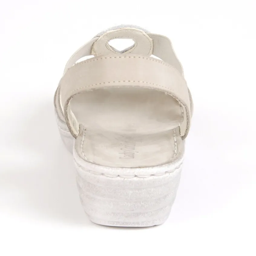 Chaussures Confort|LADY CONFORT Sandales Compensees Femme Gris En Cuir