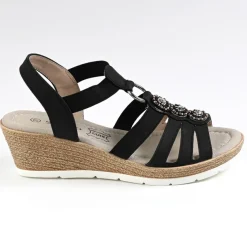 Chaussures Confort|SCALINA Sandales Compensees Femme Noir