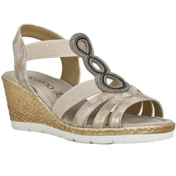 Chaussures Confort|SCALINA Sandales Compensees Femme Dore