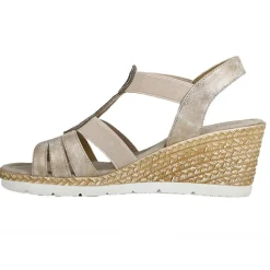 Chaussures Confort|SCALINA Sandales Compensees Femme Dore