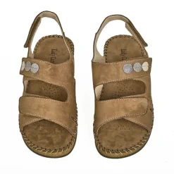 Chaussures Confort|LADY CONFORT Sandales Compensees Femme Cuir Marron