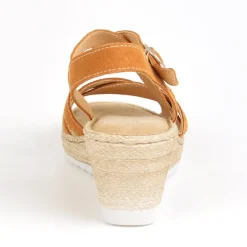 Chaussures Confort|SCALINA Sandales Compensees Femme Camel