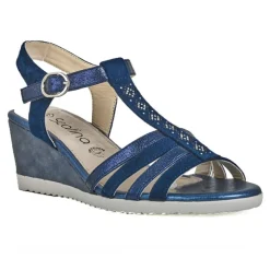 Chaussures Confort|SCALINA Sandales Compensees Femme Bleu Marine