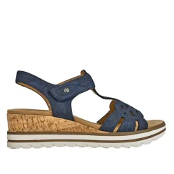 Chaussures Confort|RELIFE Sandales Compensees Femme Bleu Marine