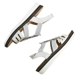 Chaussures Confort|SCALINA Sandales Compensees Femme Blanc