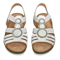 Chaussures Confort|SCALINA Sandales Compensees Femme Blanc