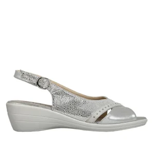 Chaussures Confort|LADY CONFORT Sandales Compensees Femme Argente