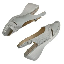 Chaussures Confort|LADY CONFORT Sandales Compensees Femme Argente