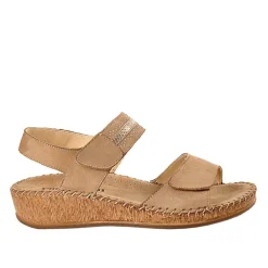 Chaussures Confort|LADY CONFORT Sandales Compensees Beige