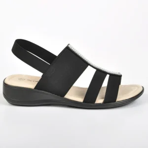 Chaussures Confort|SCALINA Sandales Compensees Noir