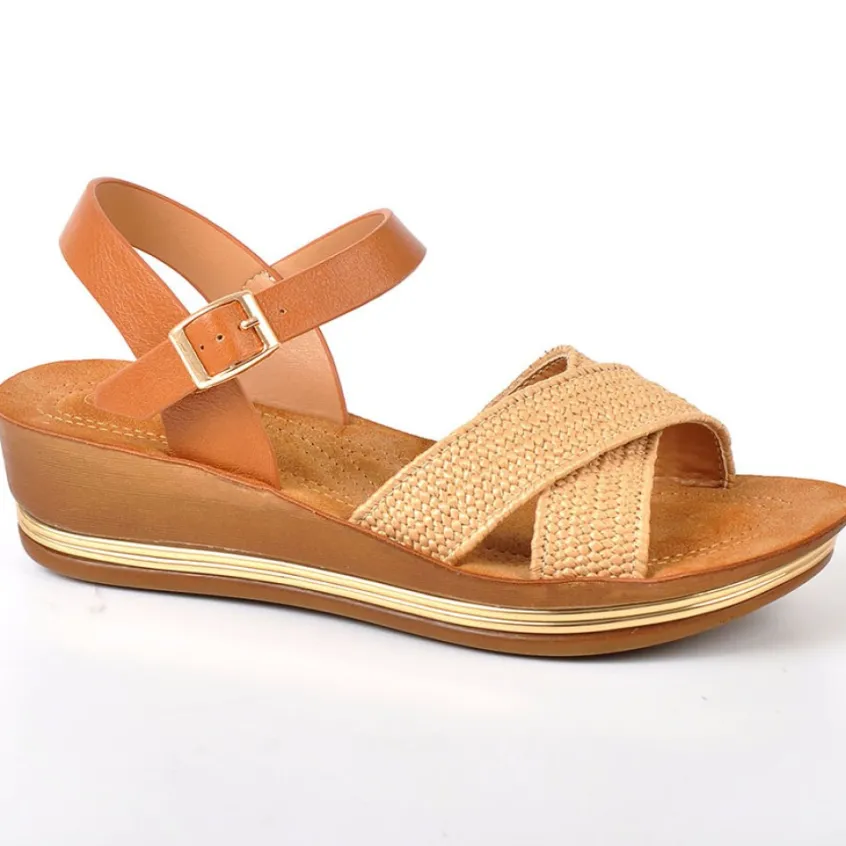 Chaussures Confort|SCALINA Sandales Femme Compensees Marron