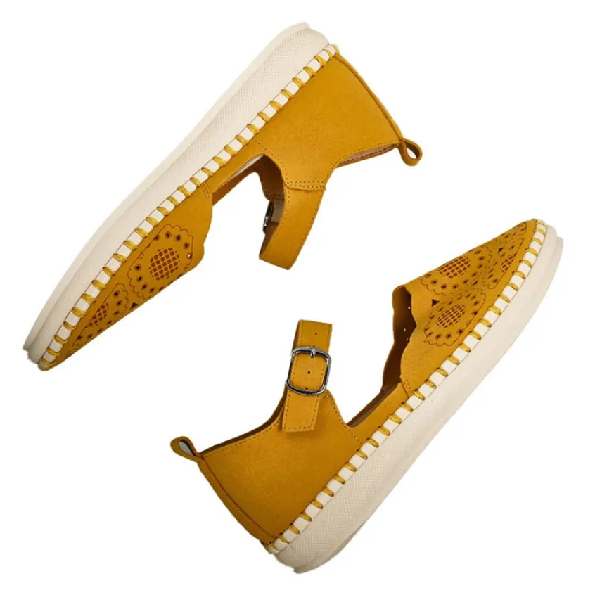 Chaussures Confort|SCALINA Sandales Femme Jaune