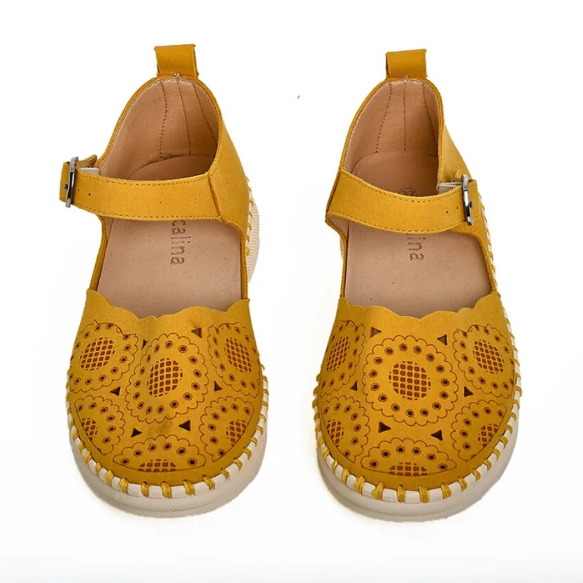 Chaussures Confort|SCALINA Sandales Femme Jaune