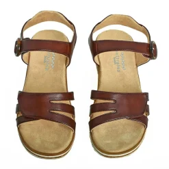 Chaussures Confort|LADY CONFORT Sandales Plates Femme Marron