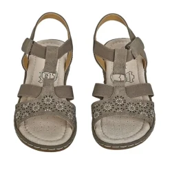 Chaussures Confort|LADY CONFORT Sandales Plates Femme Beige