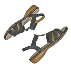 Chaussures Confort|LADY CONFORT Sandales Plates Femme Noir