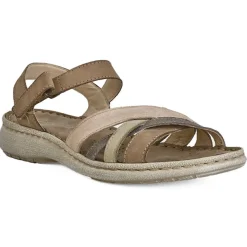 Chaussures Confort|LADY CONFORT Sandales Plates Femme Marron