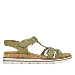 Chaussures Confort|RELIFE Sandales Plates Femme Kaki